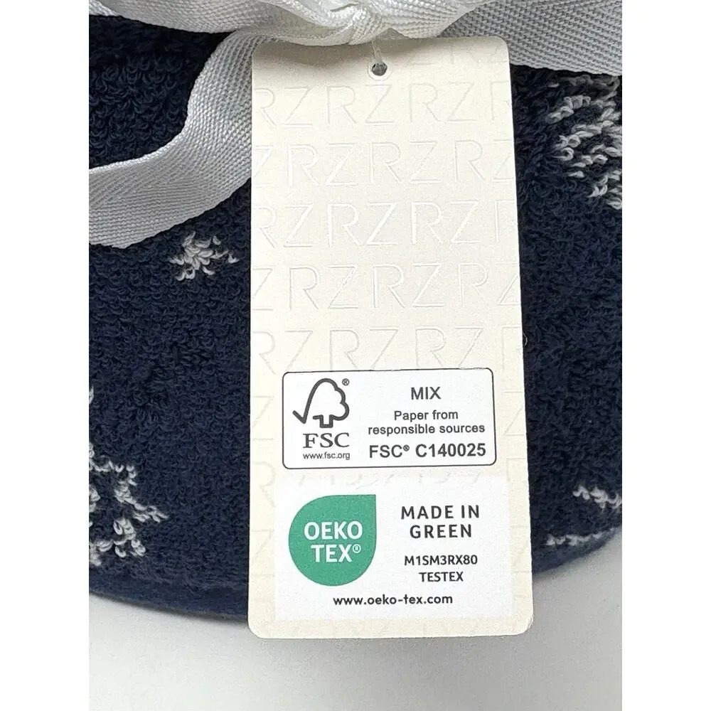 Rachel Zoe Celestial Sun Moon Stars Hand Towels 18x28” Blue Wht Plush NWT 2